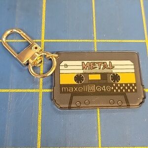 Retro Cassette Keychain - Black and Multicolor New